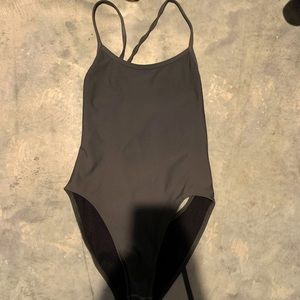 Dark grey tie back Jolyn suit